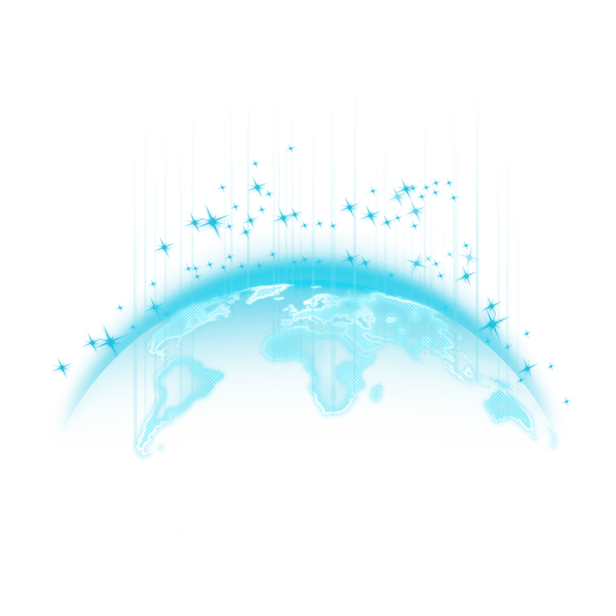 Glowing cyan planet artwork